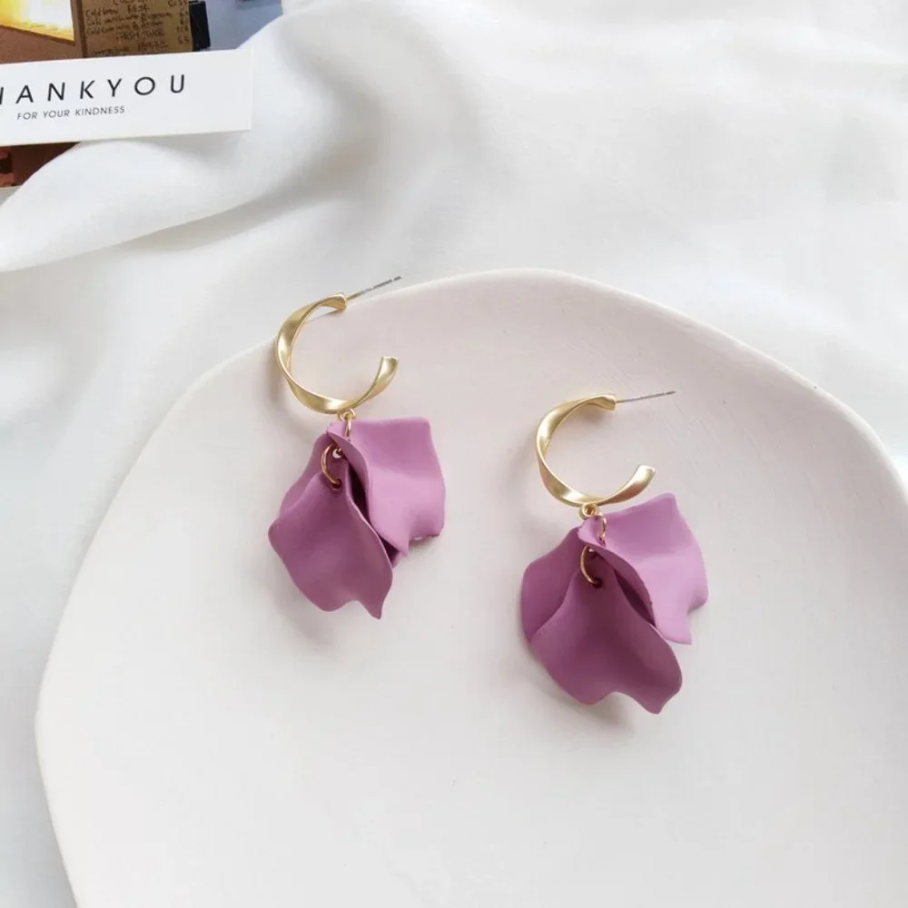 ❤️‍🔥𝕤𝕒𝕝𝕖❤️‍🔥🦋 purple flower earrings - Picture 4 of 10